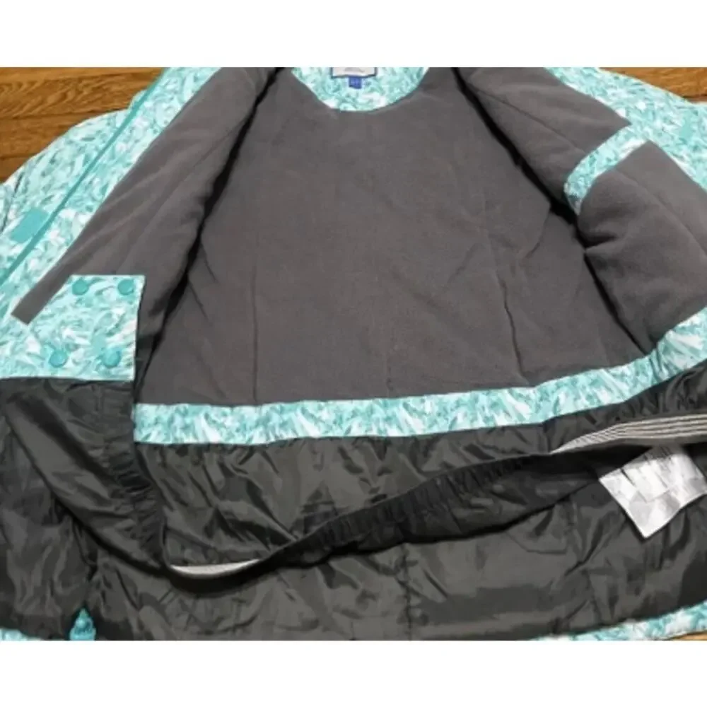 Mountain Warehouse Snow Womens 16 Hooded Jacket Teal White Print